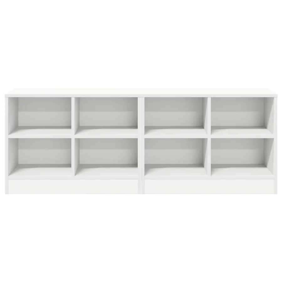 Armoire de lit 2 pcs Blanc 66 x 33 x 48 cm Bois d'ingénierie - 5