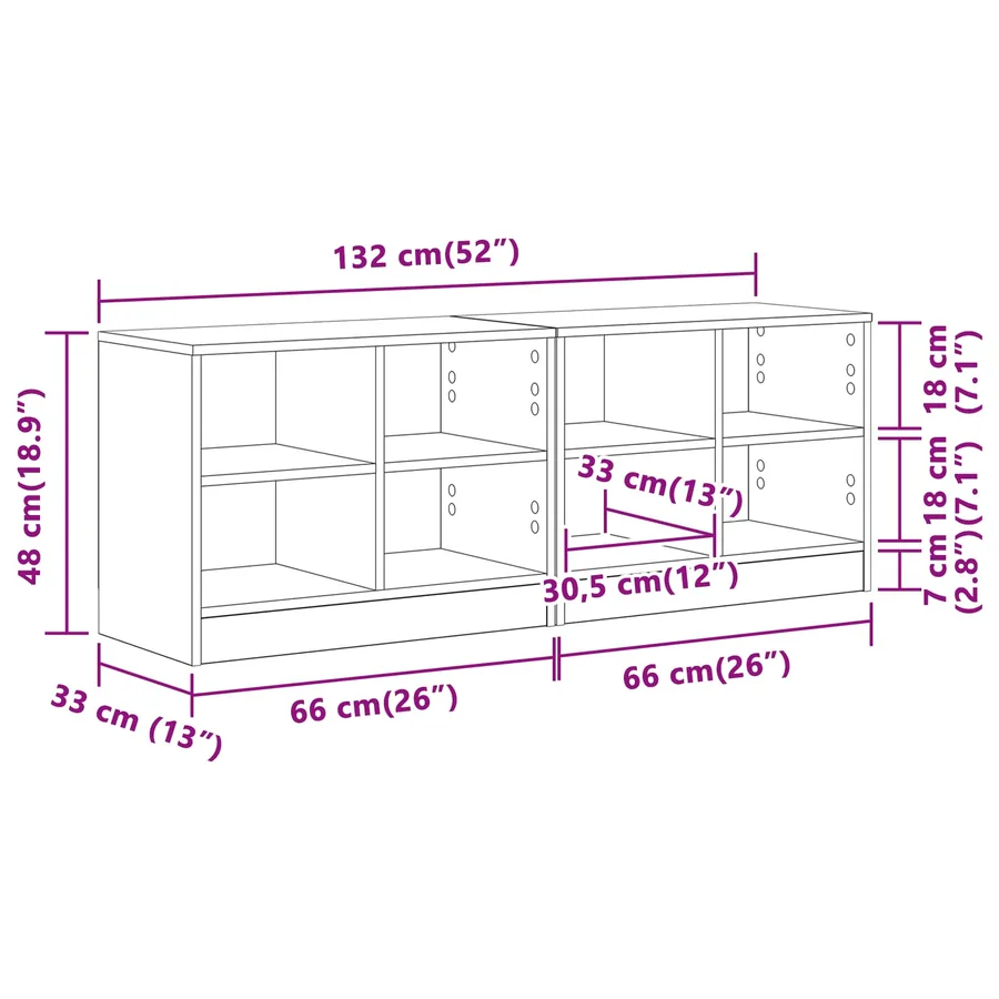 Armoire de lit 2 pcs Blanc 66 x 33 x 48 cm Bois d'ingénierie - 9
