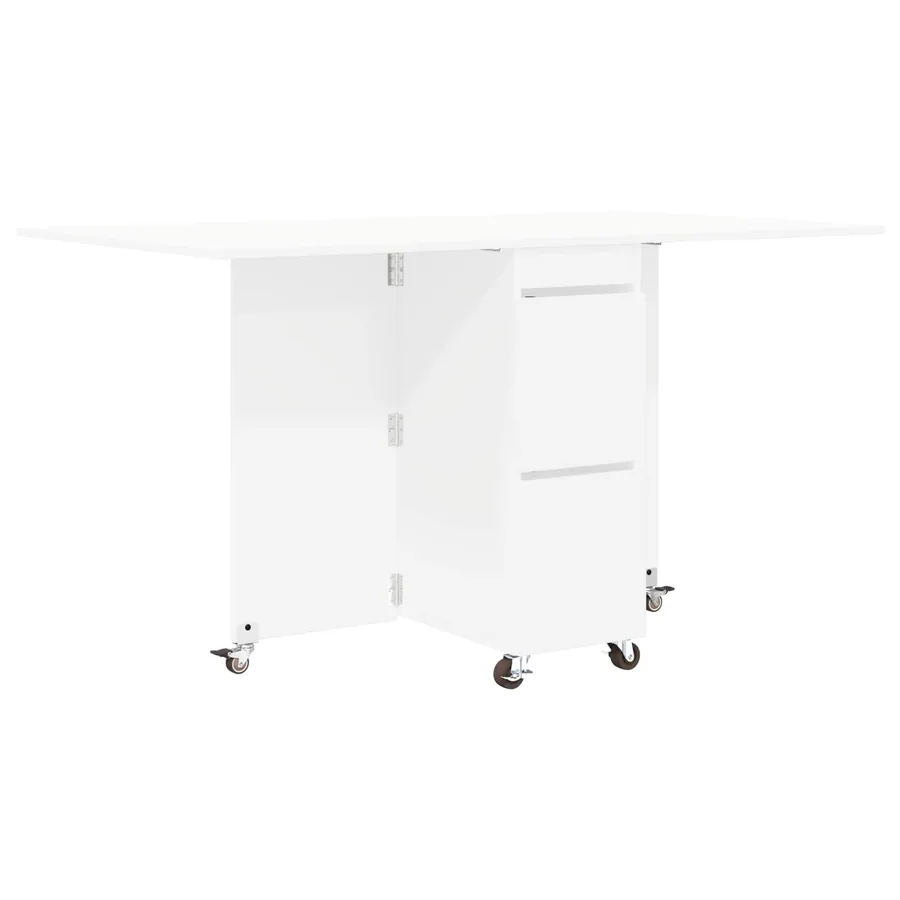 Table à dîner 140 x 80 x 77 cm Bois d'ingénierie Blanc - 2