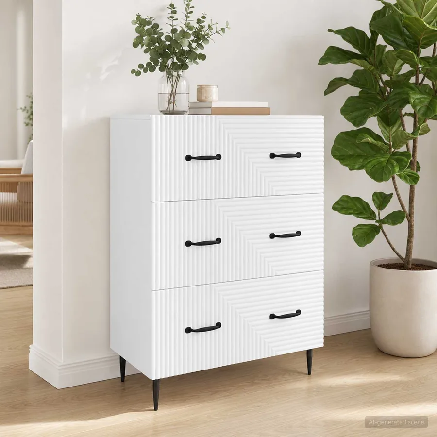 Armoire à tiroirs Blanc 66 x 34,5 x 89,5 cm Bois d'ingénierie