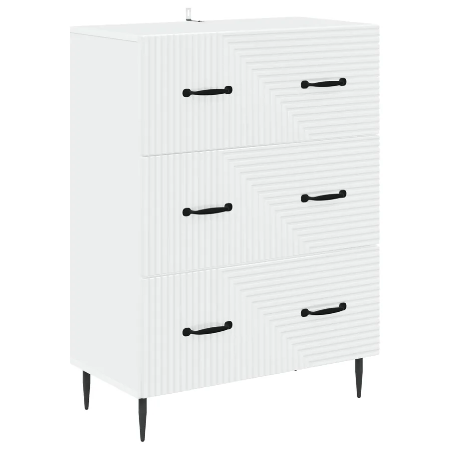 Armoire à tiroirs Blanc 66 x 34,5 x 89,5 cm Bois d'ingénierie - 2