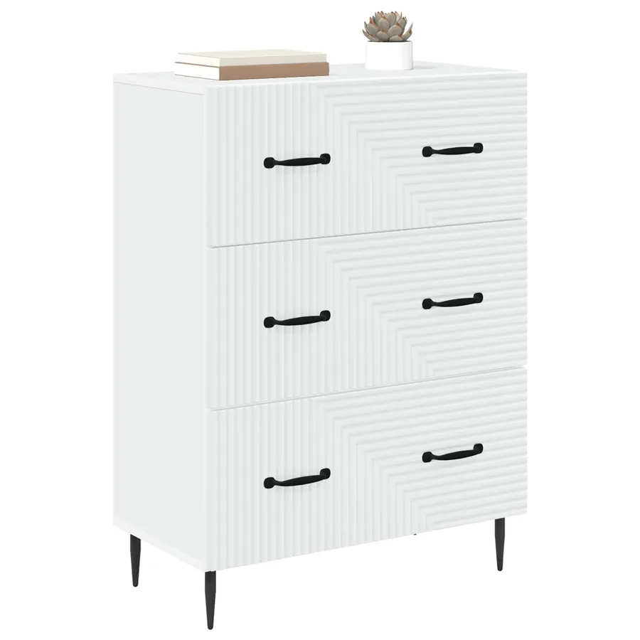 Armoire à tiroirs Blanc 66 x 34,5 x 89,5 cm Bois d'ingénierie - 3