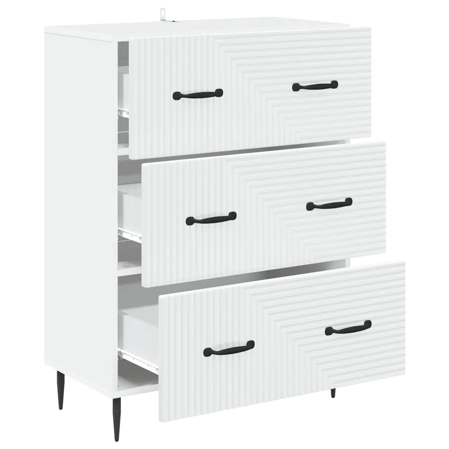Armoire à tiroirs Blanc 66 x 34,5 x 89,5 cm Bois d'ingénierie - 5