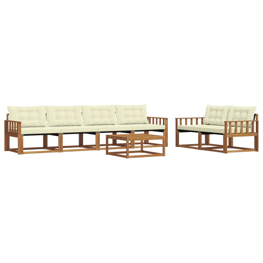 Ensemble de canapés d'extérieur 7 pcs Naturel et Crème - 2