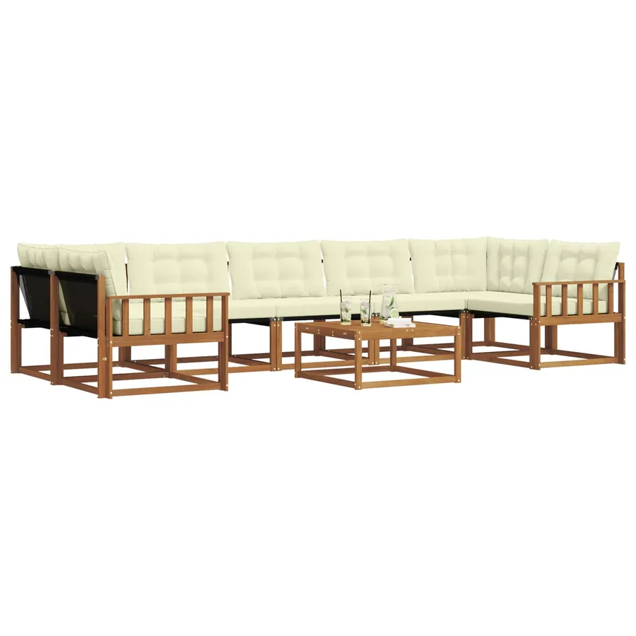 Ensemble de canapés d'extérieur 8 pcs Naturel et Crème - 3
