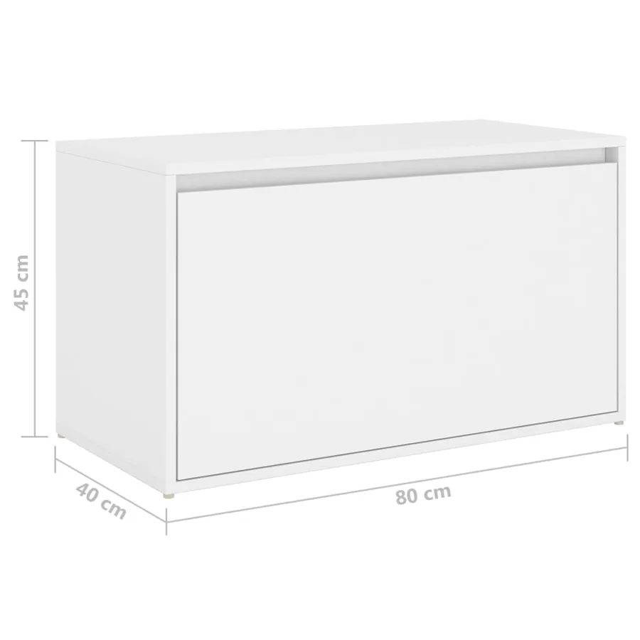 Entryway bench 80x40x45 cm White Engineered wood - 8