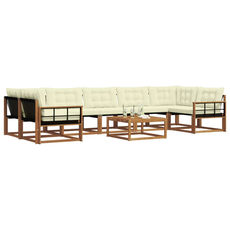 Ensemble de canapés d'extérieur 8 pcs Naturel et Crème - 3