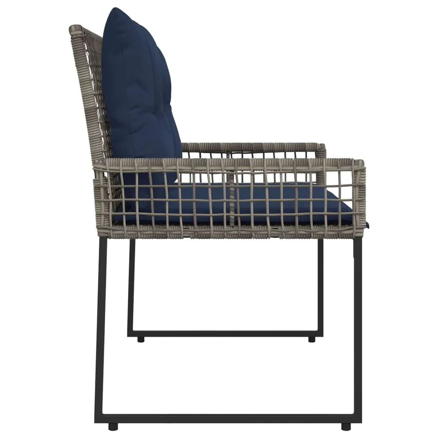 Banc extérieur avec coussin Gris et Marine 118 x 55 x 82 cm - 6