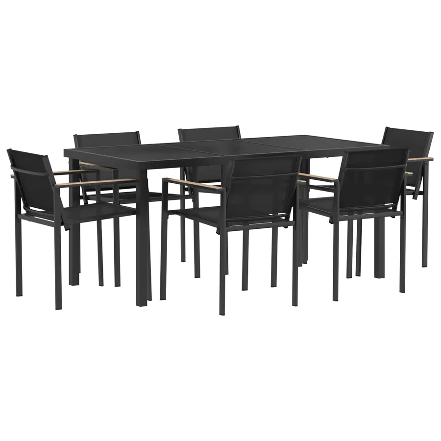 Ensemble de meubles d'extérieur 7 pcs Noir et anthracite - 2