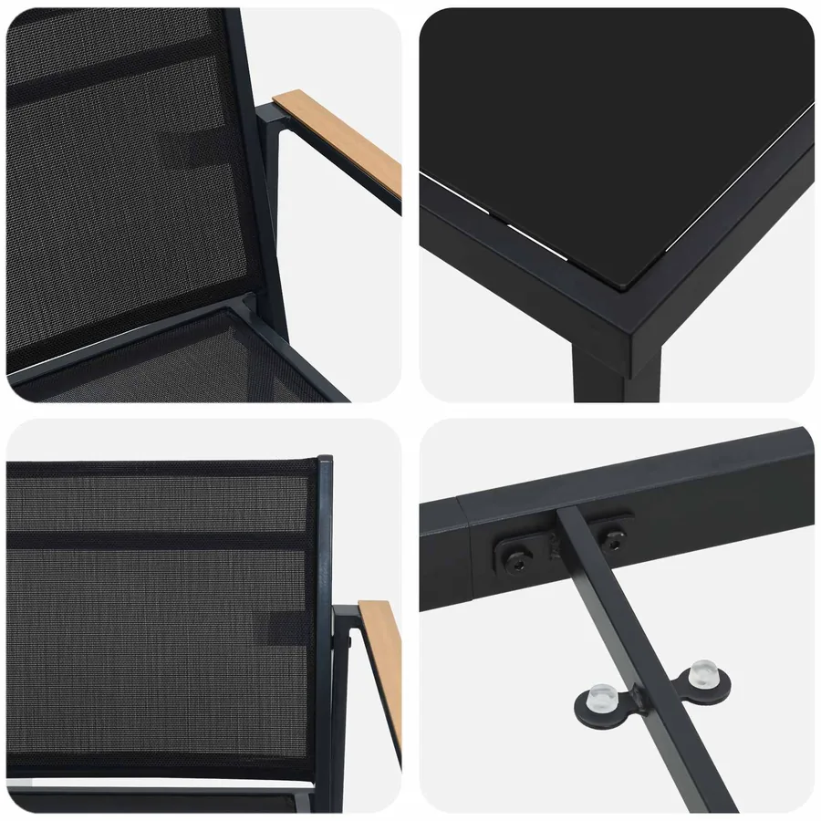 Ensemble de meubles d'extérieur 7 pcs Noir et anthracite - 7