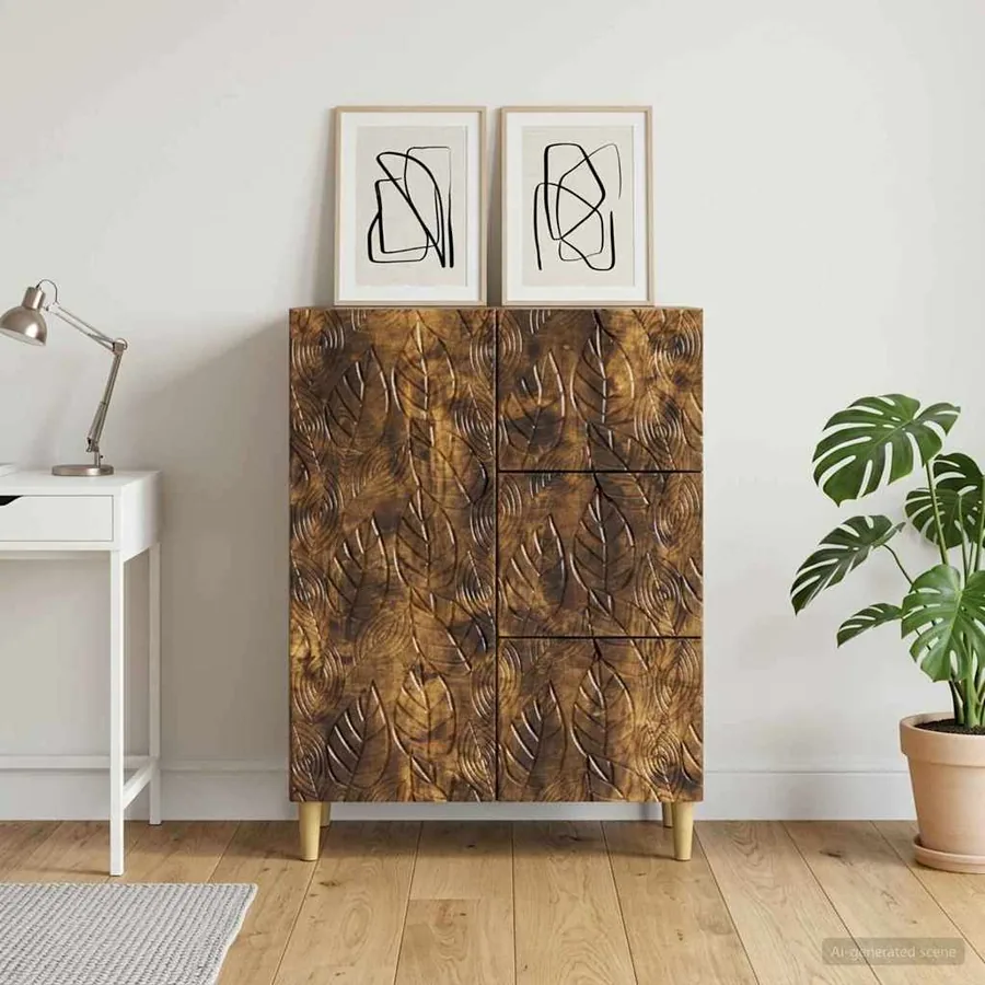 Buffet Chêne fumé 66 x 34,5 x 90 cm Bois d'ingénierie