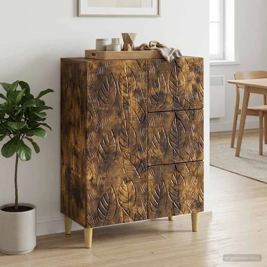 Buffet Chêne fumé 66 x 34,5 x 90 cm Bois d'ingénierie - 3