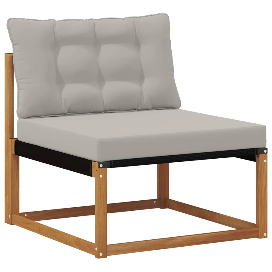 Ensemble de canapés d'extérieur 4 pcs Gris Naturel et Clair - 3