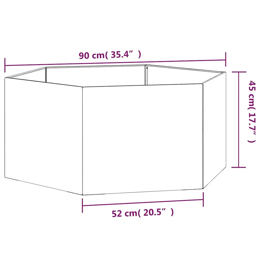 Jardinière Rouillé 90x90x45 cm Acier corten - 11