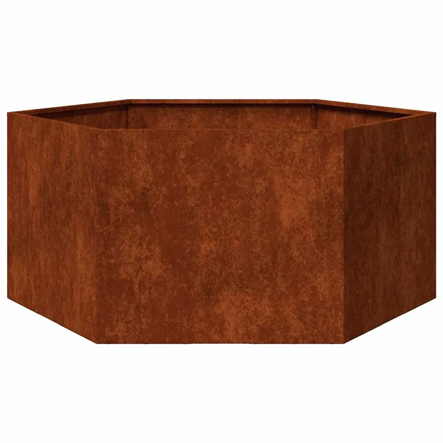 Jardinière Rouillé 90x90x45 cm Acier corten - 7