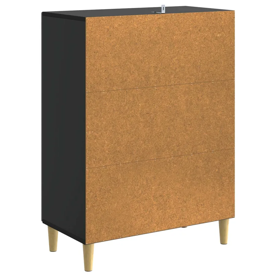 Buffet Noir 66 x 34,5 x 90 cm Bois d'ingénierie - 7