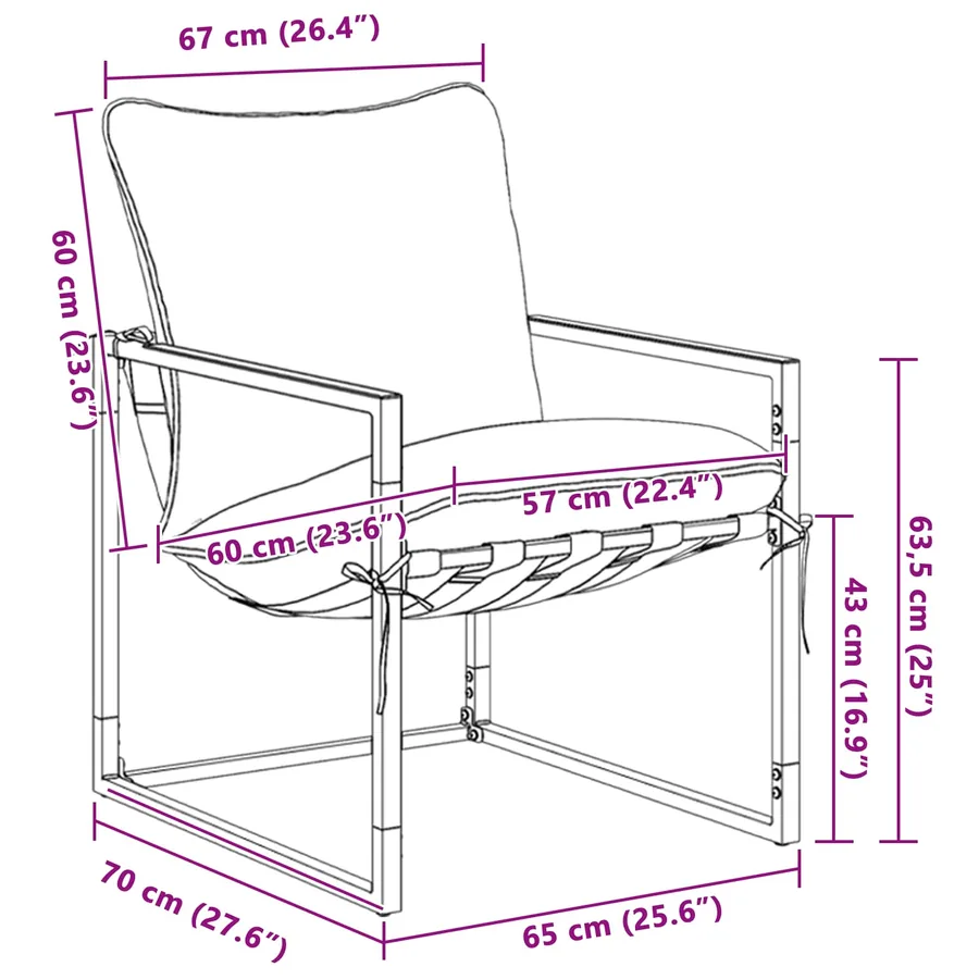 Ensemble de canapé de jardin 3 pcs Noir et anthracite Acier - 9