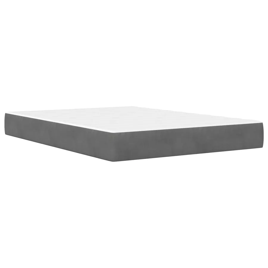 Cadre de lit avec matelas Gris foncé 120 x 200 cm Velours - 5