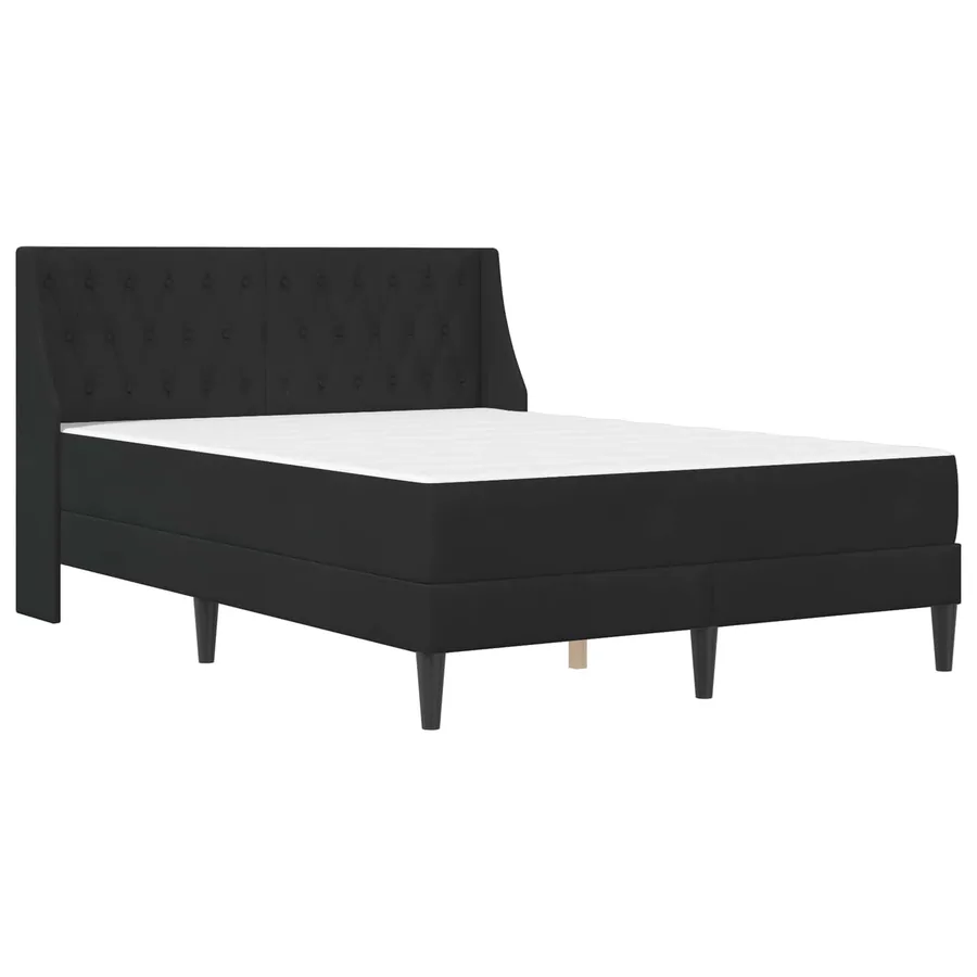 Cadre de lit avec matelas Noir 140 x 190 cm Velours - 3
