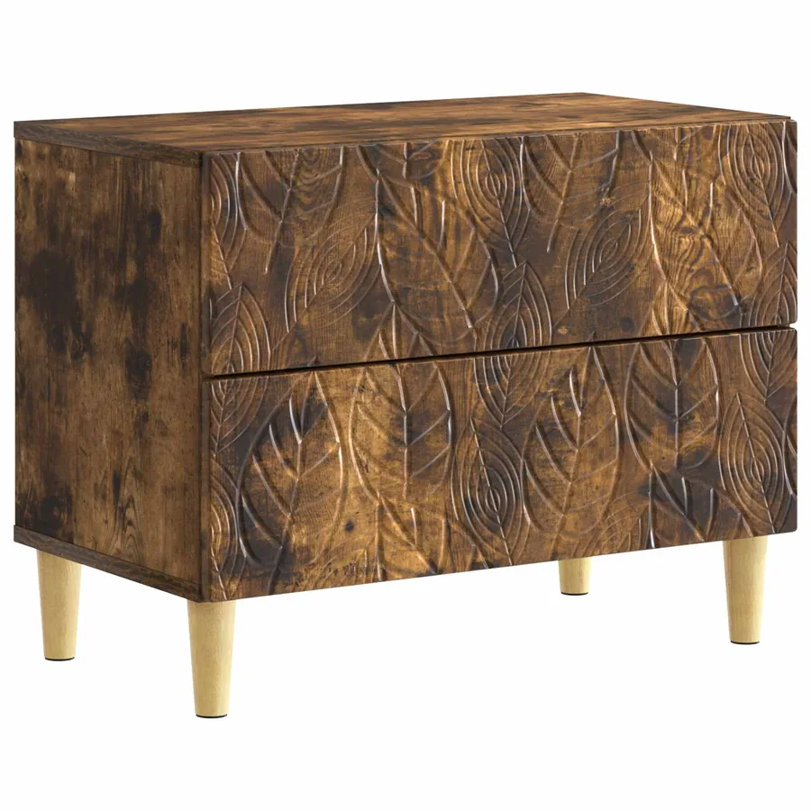 Table de chevet Chêne fumé 62 x 34,5 x 48 cm Bois d'ingénierie - 2
