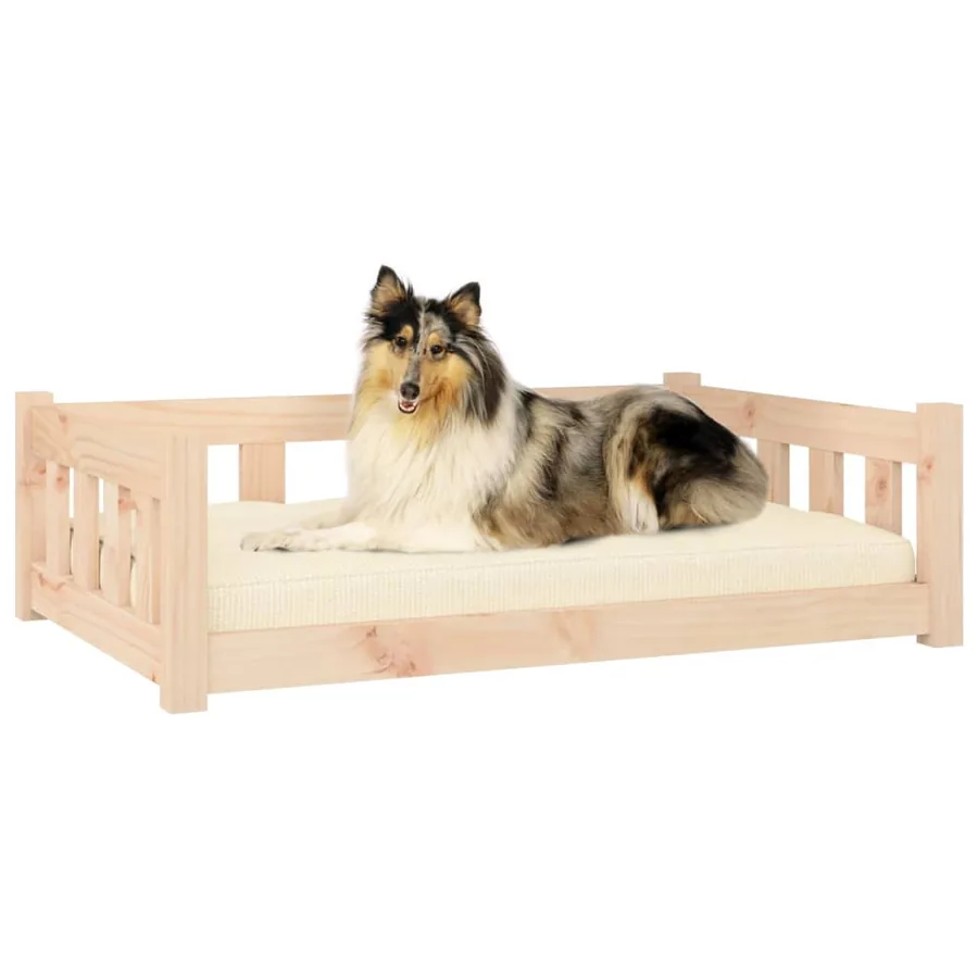 Lit pour chien 95,5x65,5x28 cm bois de pin solide - 3
