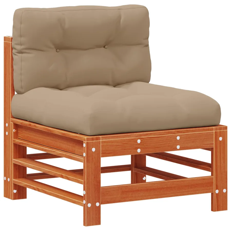 Ensemble de salon de jardin 3 pcs Brun cire Bois de pin massif - 5