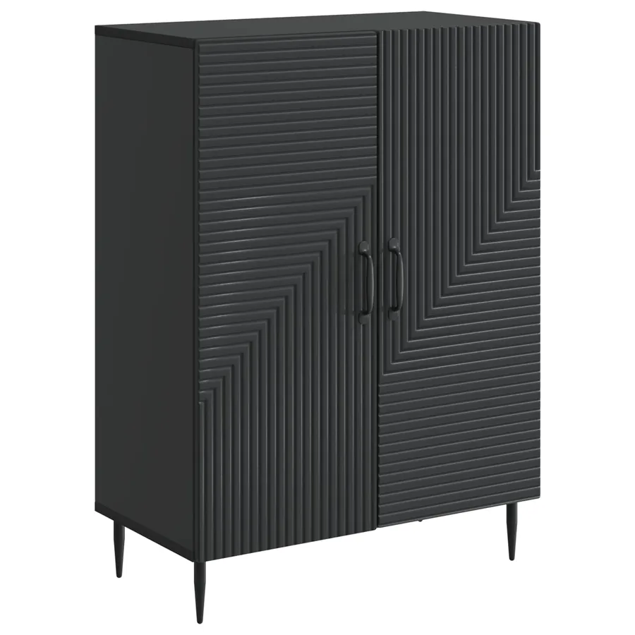 Buffet Noir 66 x 34,5 x 89,5 cm Bois d'ingénierie - 2