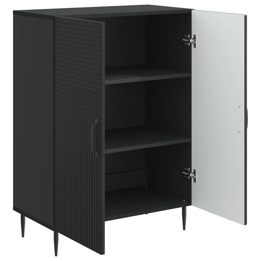 Buffet Noir 66 x 34,5 x 89,5 cm Bois d'ingénierie - 5
