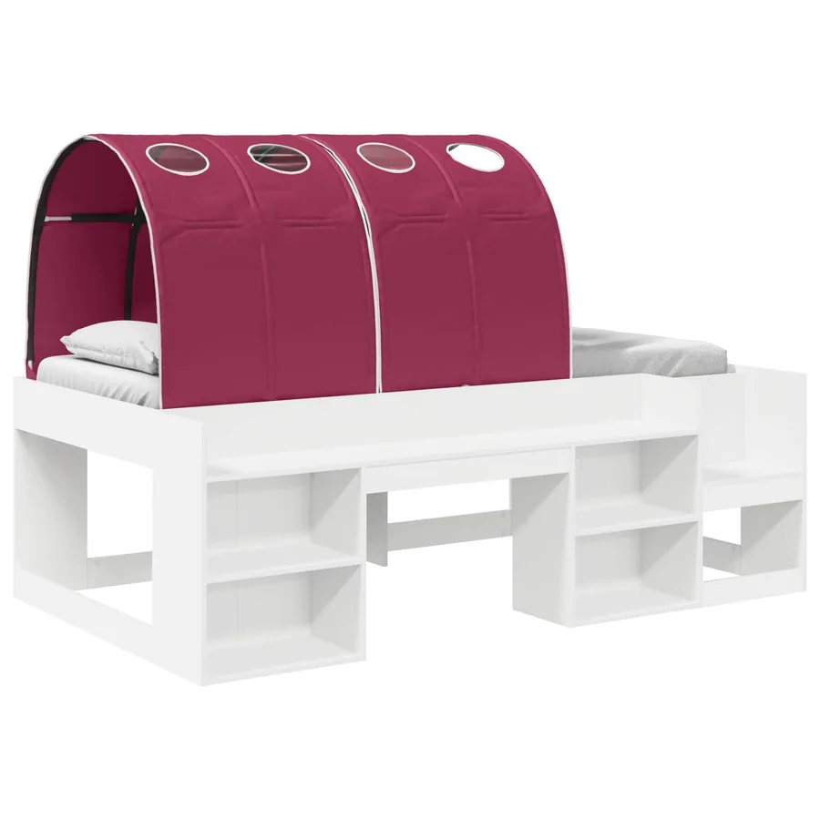 Lit haut pour enfants avec rangement 3 pc Blanc et rouge - 2