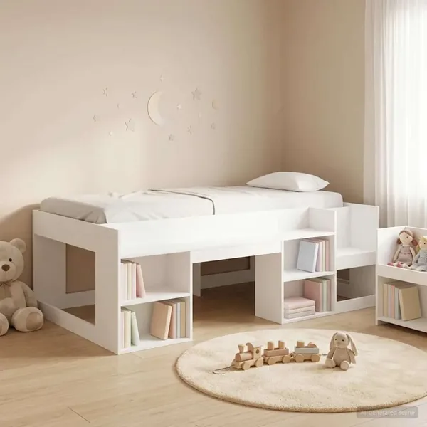Cadre de lit pour enfants avec rangement Blanc 90 x 200 cm