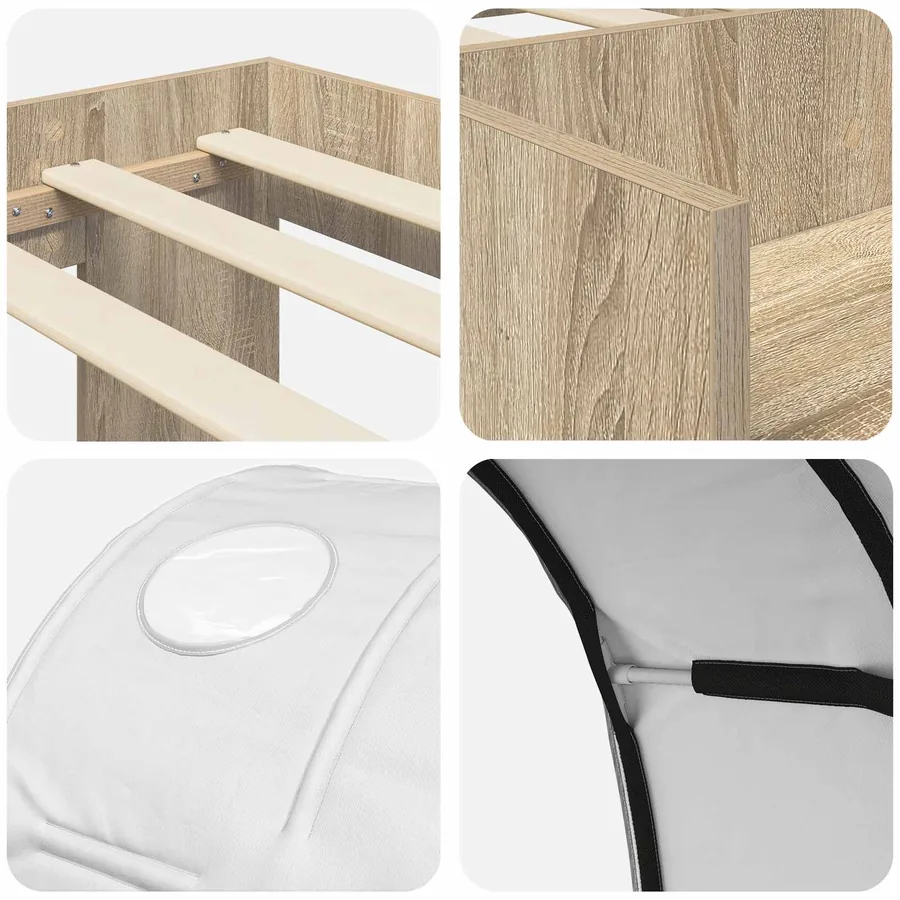 Lit haut pour enfants avec rangement 3 pc Chêne Sonoma et blanc - 9