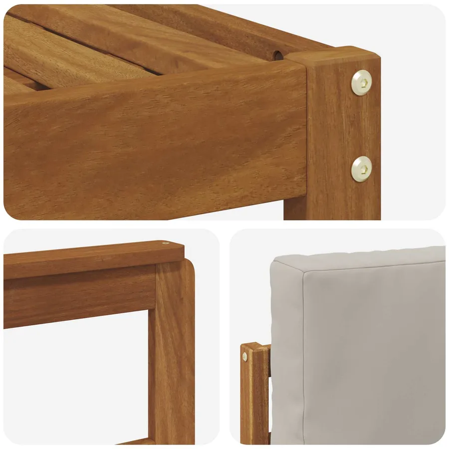 Ensemble de canapés d'extérieur 7 pcs Gris Naturel et Clair - 7