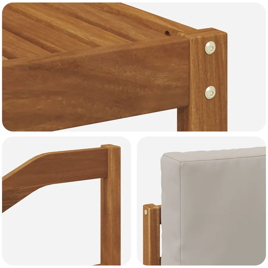 Ensemble de canapés d'extérieur 5 pcs Gris Naturel et Clair - 7