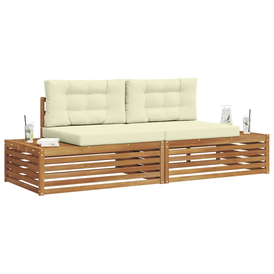 Ensemble de canapés d'extérieur avec coussin Naturel et Crème - 3