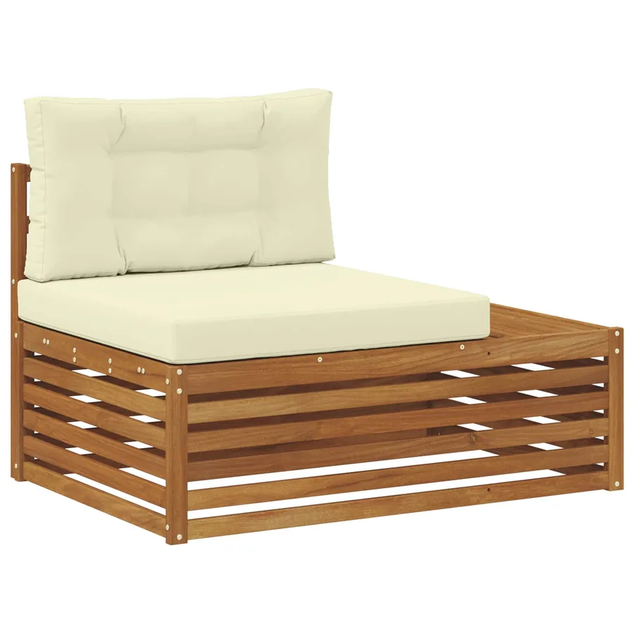 Ensemble de canapés d'extérieur avec coussin Naturel et Crème - 4