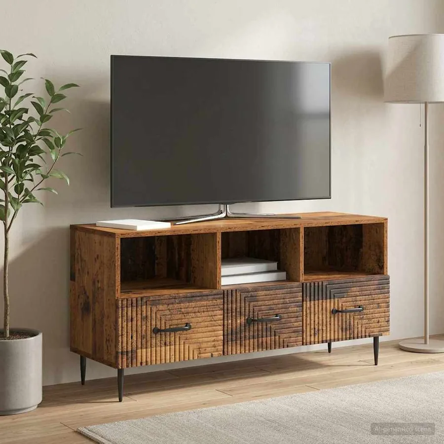 Meuble TV Bois ancien 102 x 34,5 x 50 cm Bois d'ingénierie
