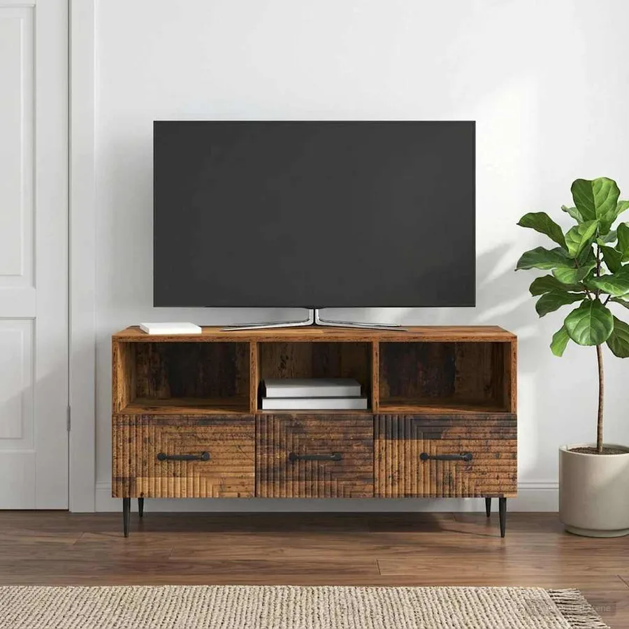 Meuble TV Bois ancien 102 x 34,5 x 50 cm Bois d'ingénierie - 4