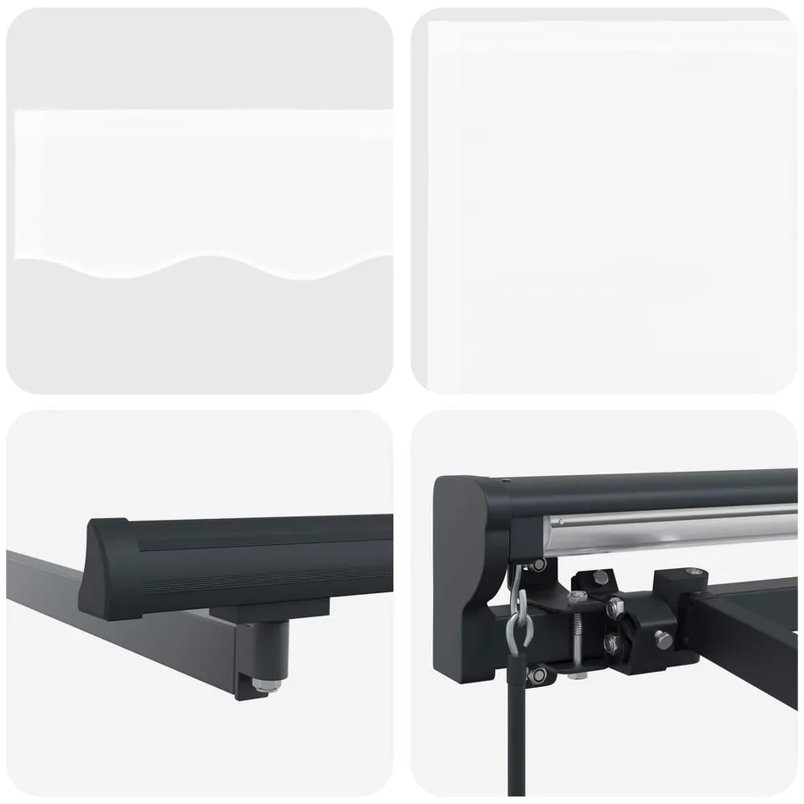 Auvent rétractable manuel Blanc 4 × 3,5 m - 7