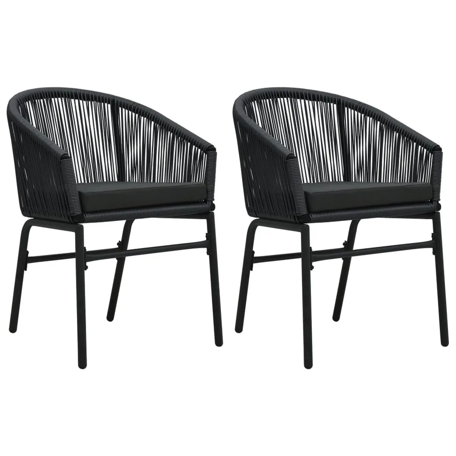 Ensemble à manger de jardin 3 pcs Noir - 3