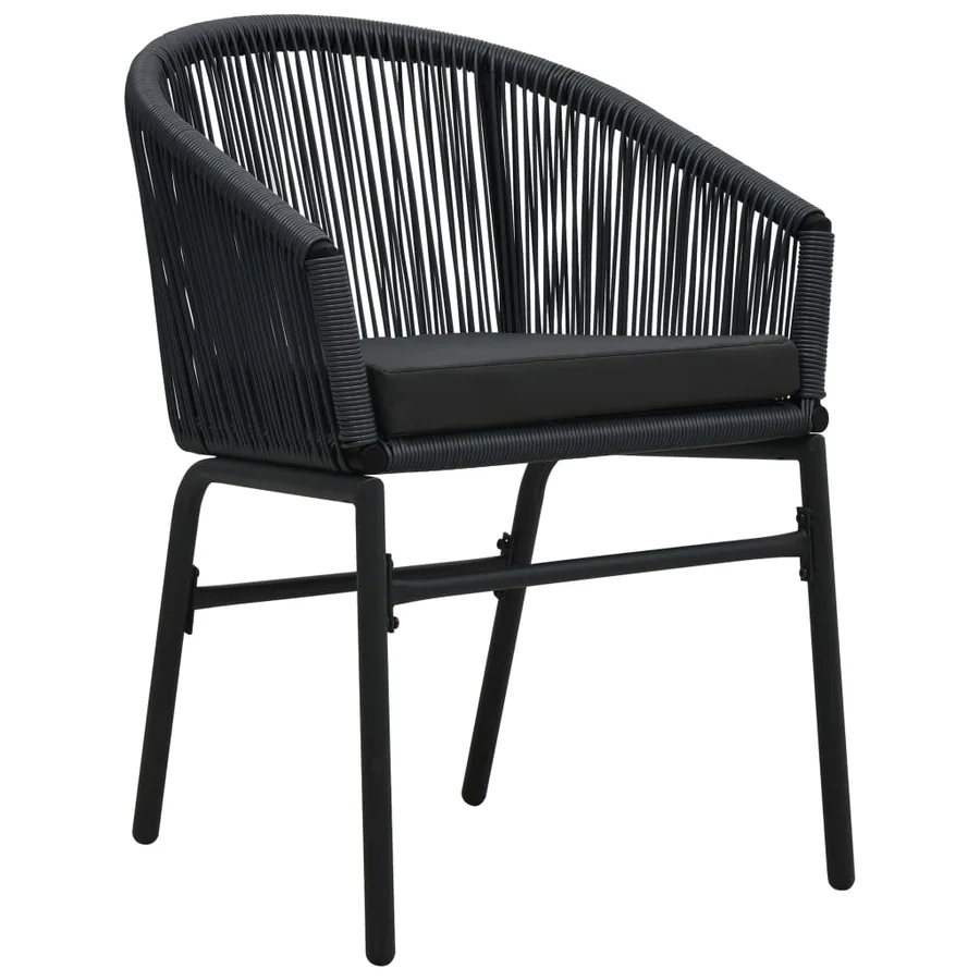 Ensemble à manger de jardin 3 pcs Noir - 4