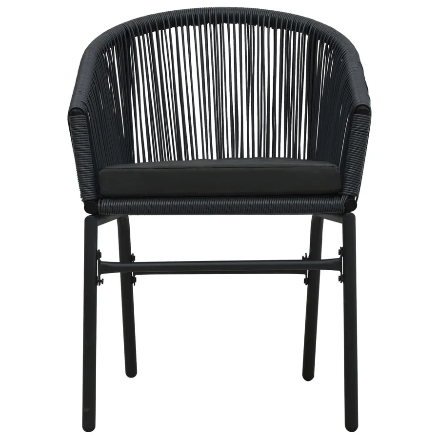 Ensemble à manger de jardin 3 pcs Noir - 5