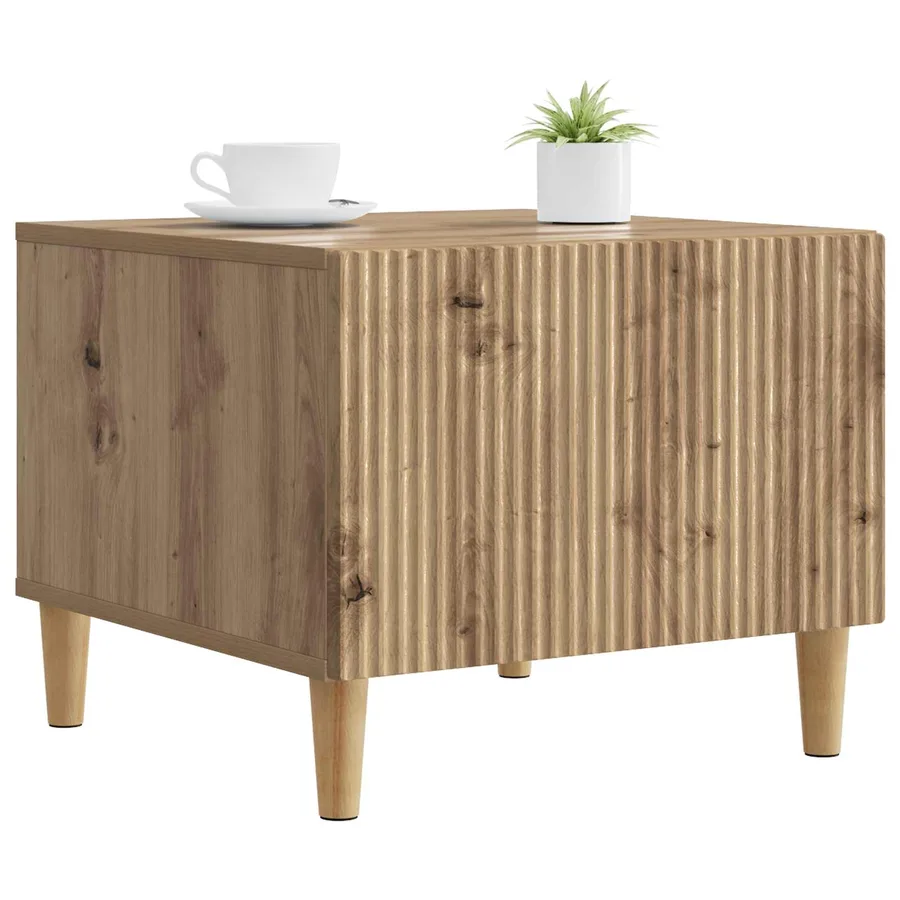 Table basse Chêne artisanal 49 x 50 x 40 cm Bois d'ingénierie - 3