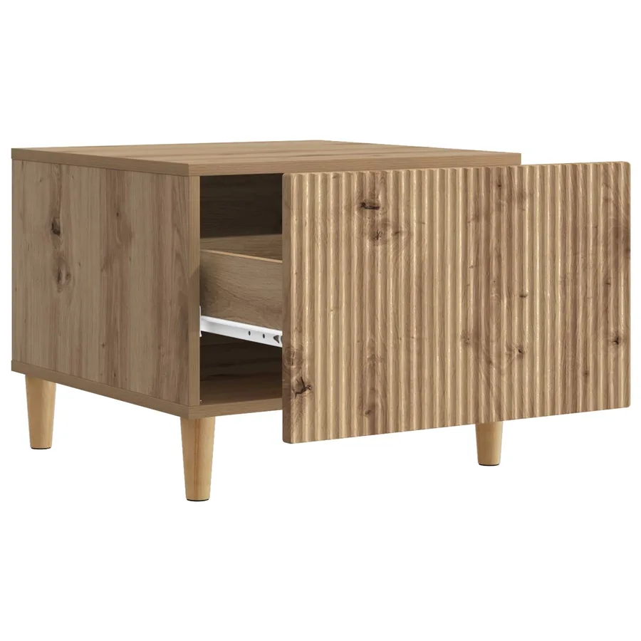 Table basse Chêne artisanal 49 x 50 x 40 cm Bois d'ingénierie - 4