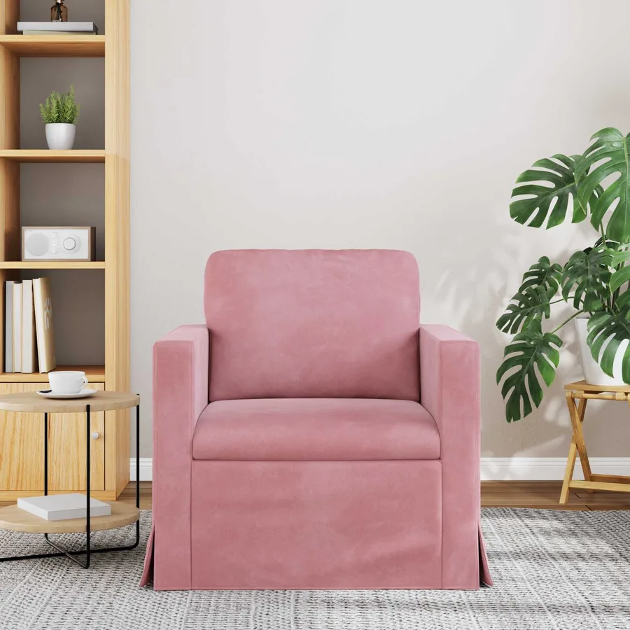 Canapé Rose 78 x 78 x 80 cm Velours - 3