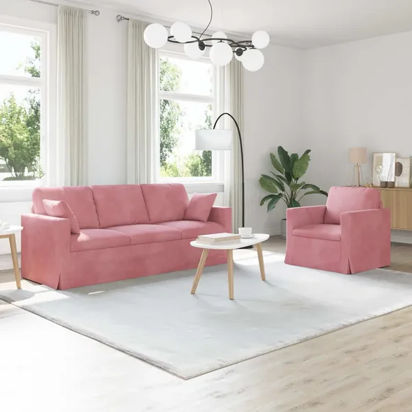 Ensemble de Canapés 2 pcs Rose 198 x 78 x 80 cm Velours