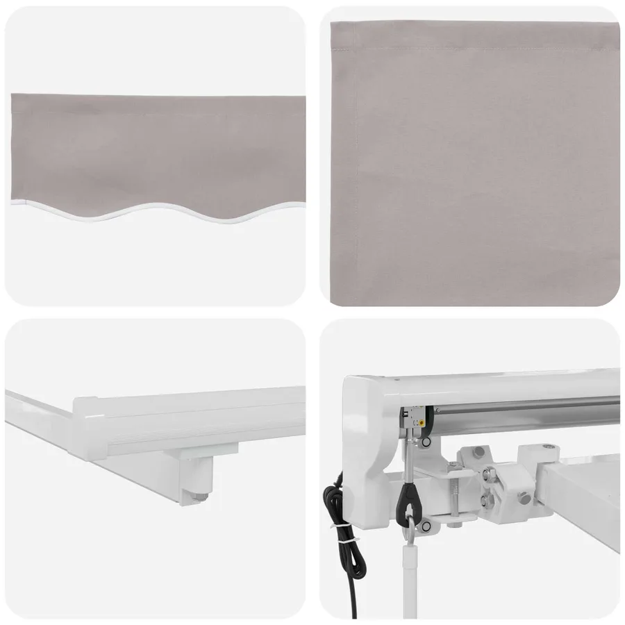 Auvent rétractable électrique Gris clair et blanc 4 × 3 m - 9