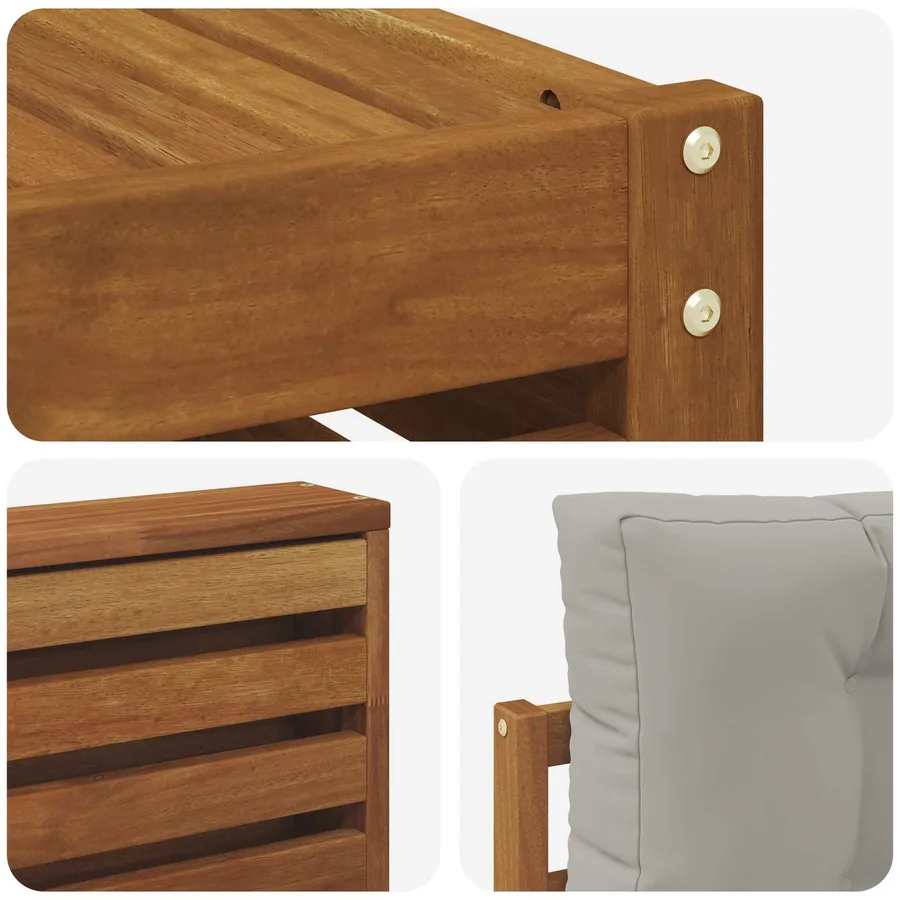 Ensemble de canapés d'extérieur 9 pcs Gris Naturel et Clair - 6
