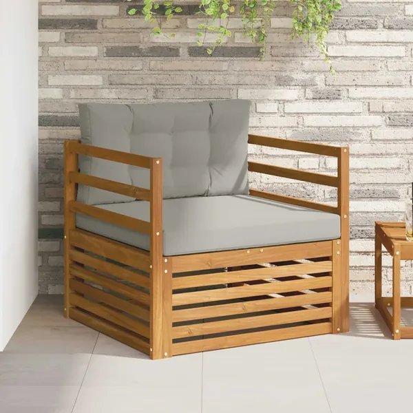 Canapé d’extérieur Bois d'acacia massif et polyester