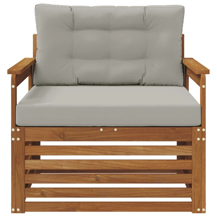 Canapé d’extérieur Bois d'acacia massif et polyester - 3