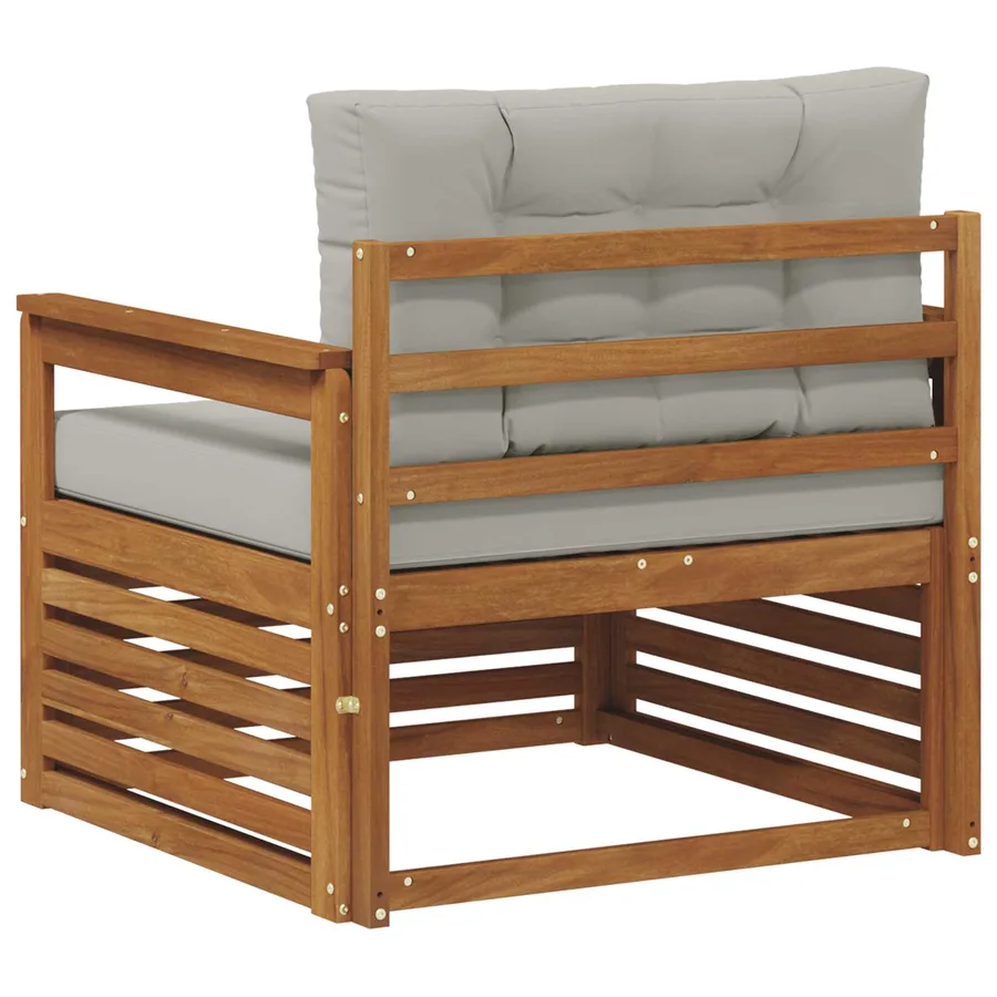 Canapé d’extérieur Bois d'acacia massif et polyester - 5